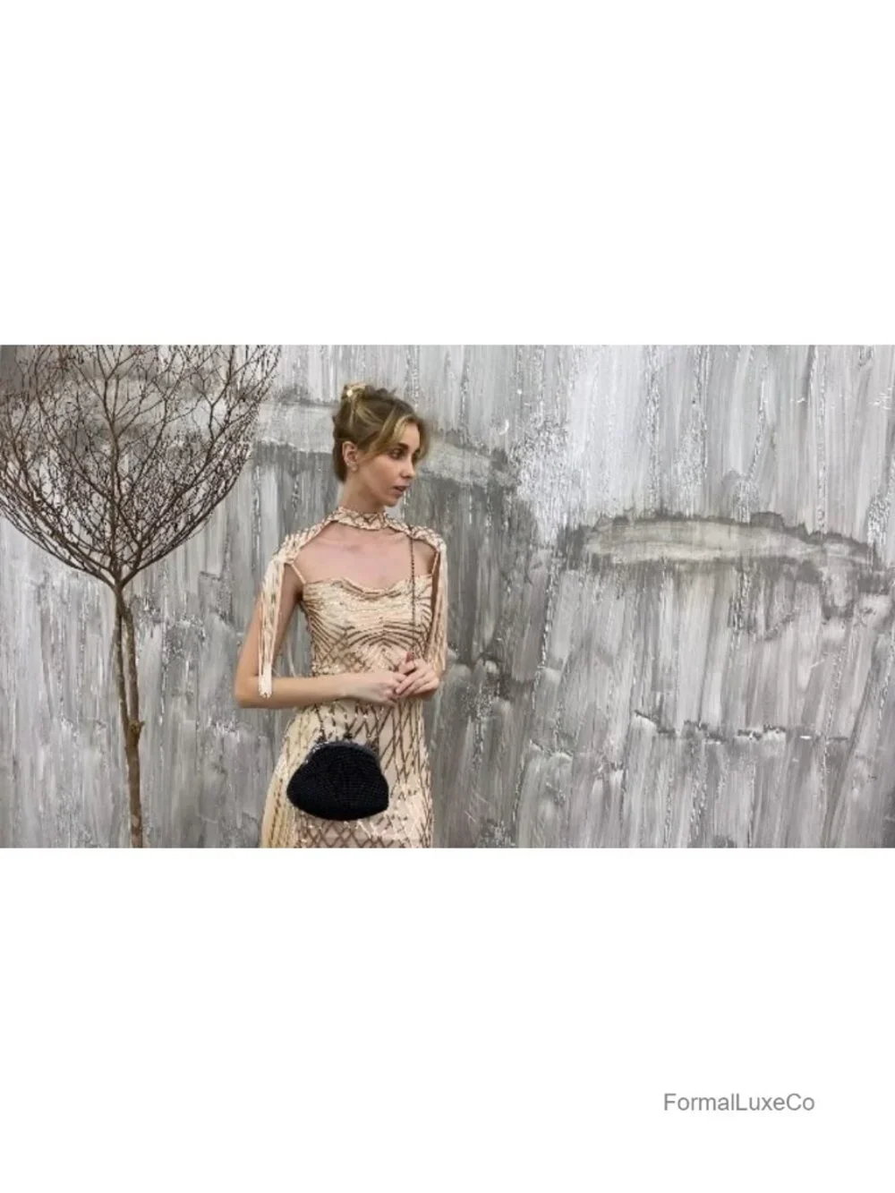Sparkly Rhinestone Evening Clutch with Kiss Lock and Detachable Chains
